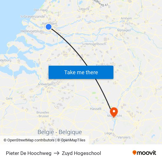 Pieter De Hoochweg to Zuyd Hogeschool map