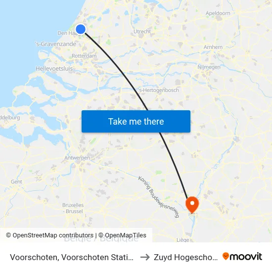 Voorschoten, Voorschoten Station to Zuyd Hogeschool map