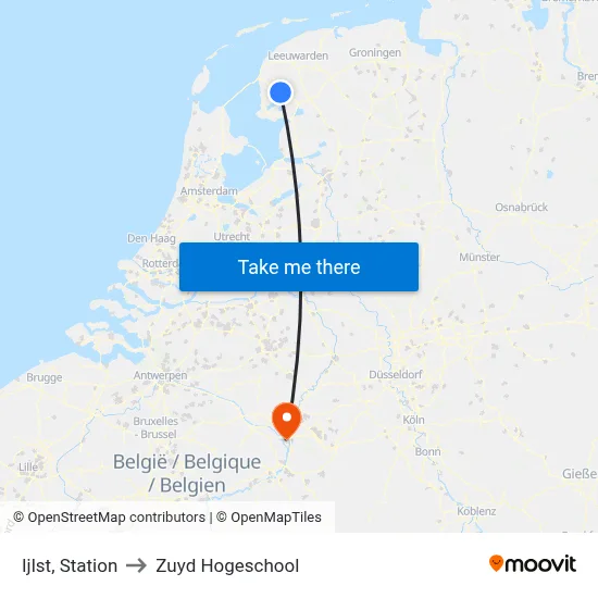 Ijlst, Station to Zuyd Hogeschool map