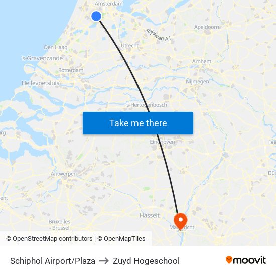 Schiphol Airport/Plaza to Zuyd Hogeschool map