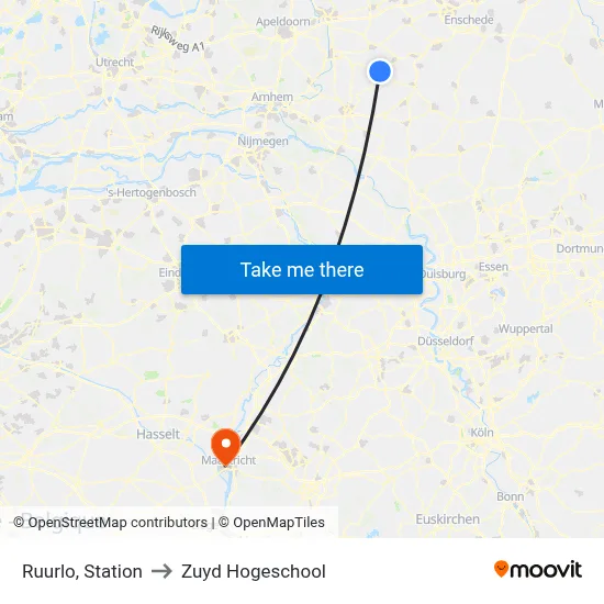 Ruurlo, Station to Zuyd Hogeschool map