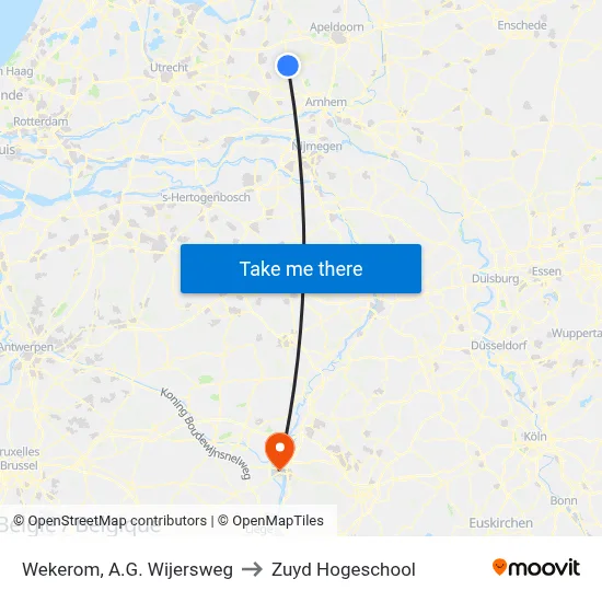 Wekerom, A.G. Wijersweg to Zuyd Hogeschool map