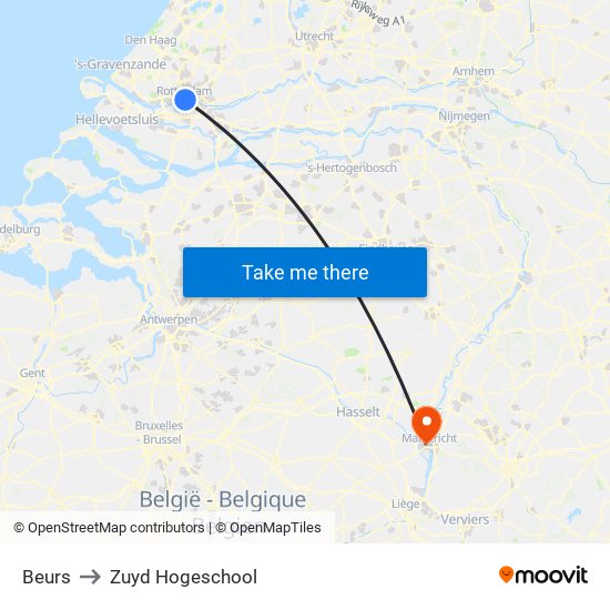 Beurs to Zuyd Hogeschool map