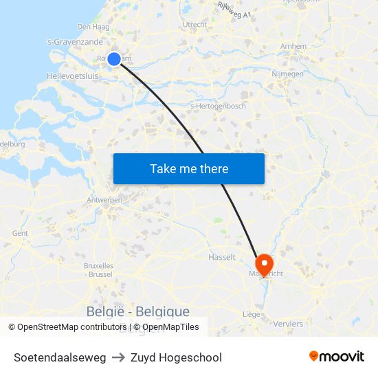 Soetendaalseweg to Zuyd Hogeschool map