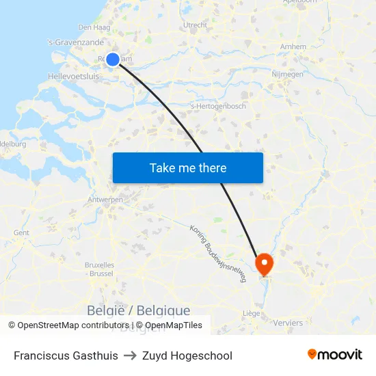 Franciscus Gasthuis to Zuyd Hogeschool map