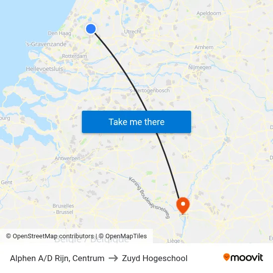 Alphen A/D Rijn, Centrum to Zuyd Hogeschool map