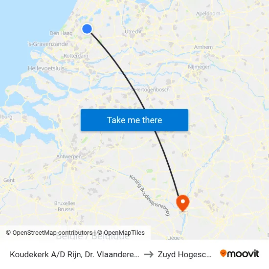 Koudekerk A/D Rijn, Dr. Vlaanderenlaan to Zuyd Hogeschool map