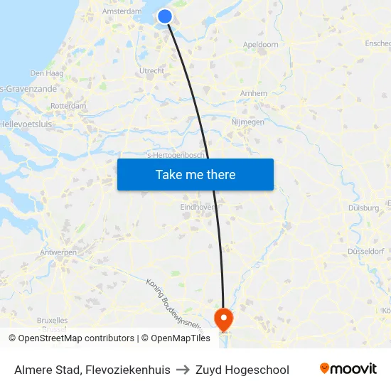 Almere Stad, Flevoziekenhuis to Zuyd Hogeschool map