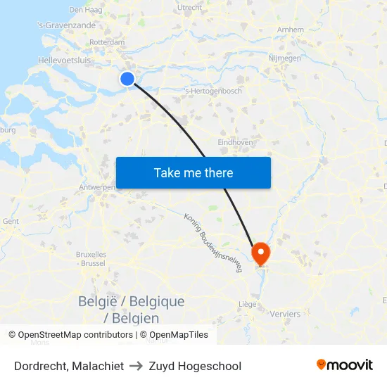 Dordrecht, Malachiet to Zuyd Hogeschool map