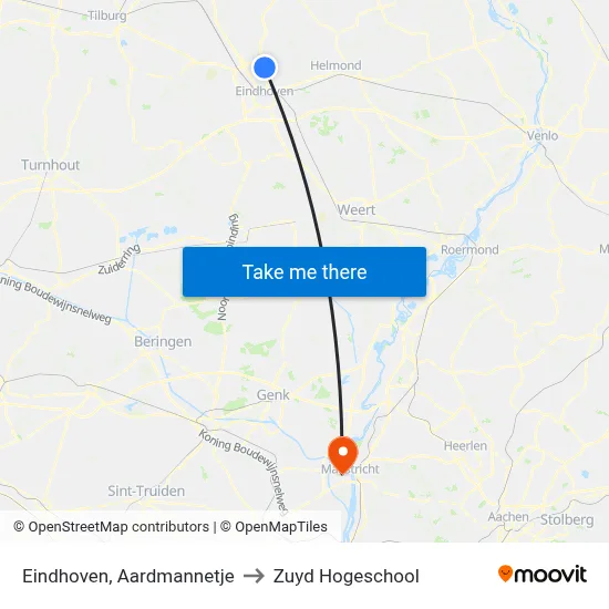 Eindhoven, Aardmannetje to Zuyd Hogeschool map