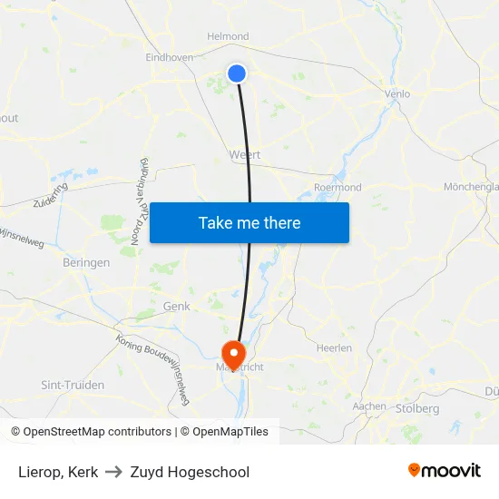 Lierop, Kerk to Zuyd Hogeschool map