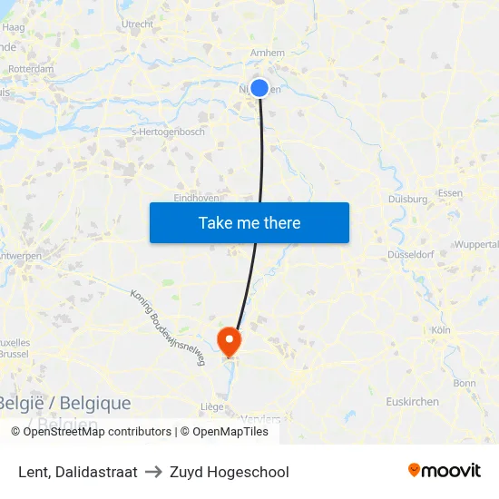 Lent, Dalidastraat to Zuyd Hogeschool map