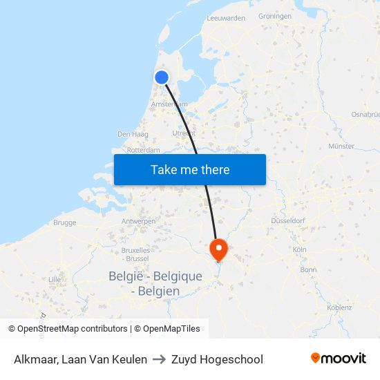 Alkmaar, Laan Van Keulen to Zuyd Hogeschool map