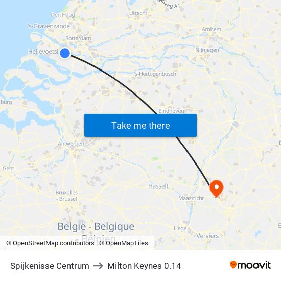 Spijkenisse Centrum to Milton Keynes 0.14 map