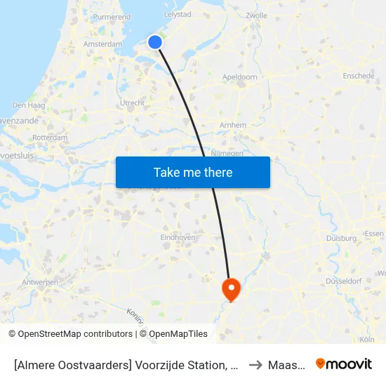 [Almere Oostvaarders] Voorzijde Station, Busstrook Ambonstraat to Maasbracht map