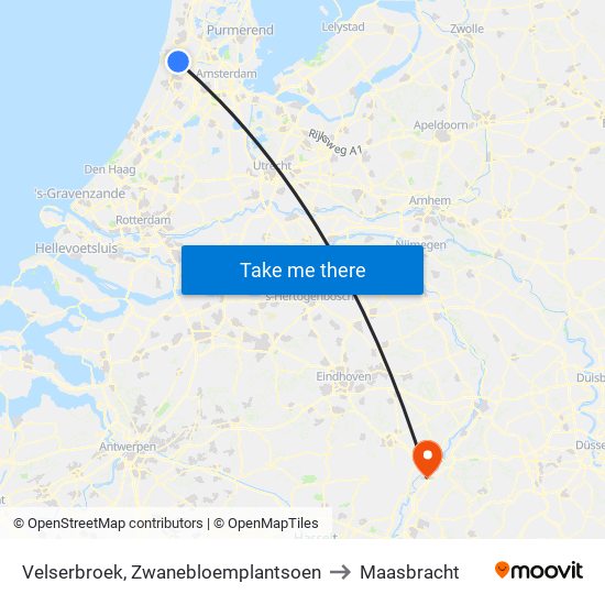 Velserbroek, Zwanebloemplantsoen to Maasbracht map