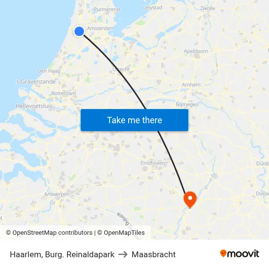 Haarlem, Burg. Reinaldapark to Maasbracht map