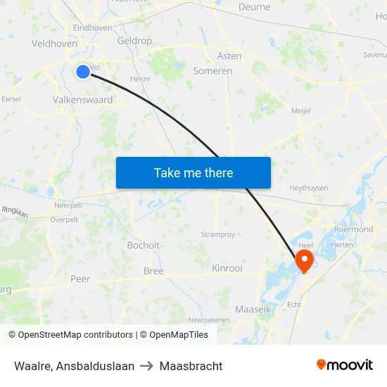 Waalre, Ansbalduslaan to Maasbracht map