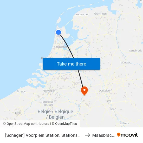 [Schagen] Voorplein Station, Stationsweg to Maasbracht map