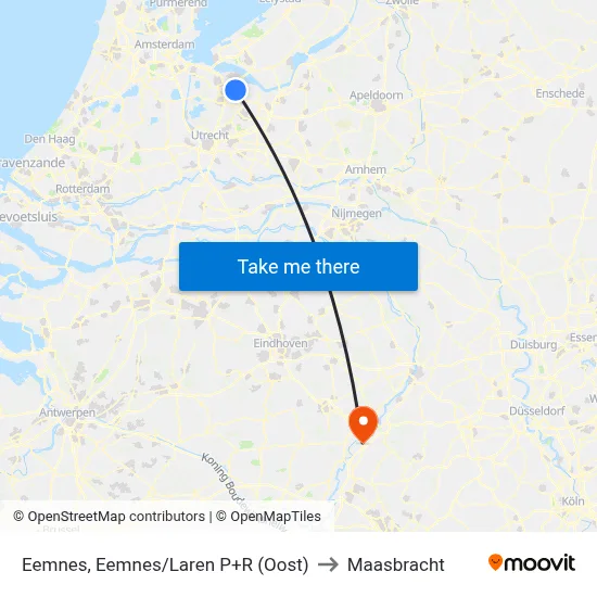 Eemnes, Eemnes/Laren P+R (Oost) to Maasbracht map