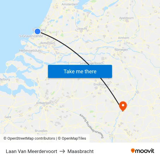 Laan Van Meerdervoort to Maasbracht map