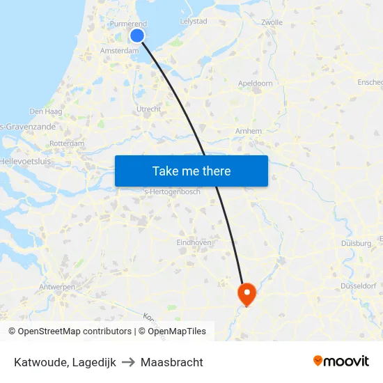 Katwoude, Lagedijk to Maasbracht map