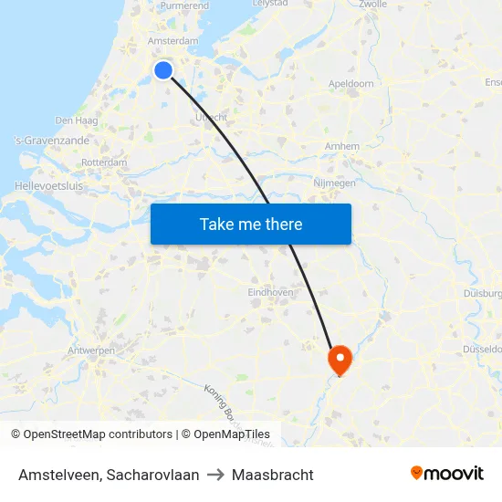 Amstelveen, Sacharovlaan to Maasbracht map