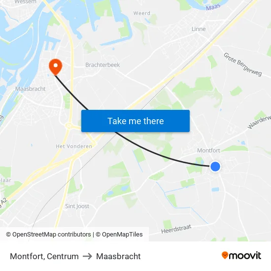 Montfort, Centrum to Maasbracht map