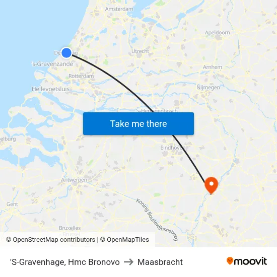'S-Gravenhage, Hmc Bronovo to Maasbracht map