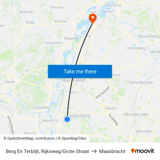 Berg En Terblijt, Rijksweg/Grote Straat to Maasbracht map