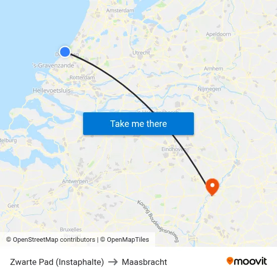 Zwarte Pad (Instaphalte) to Maasbracht map