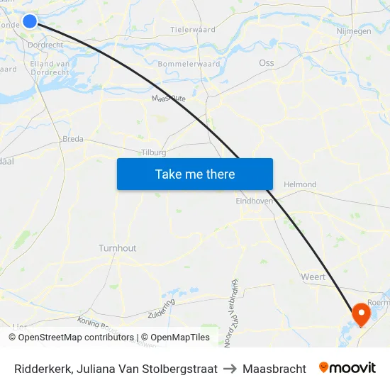 Ridderkerk, Juliana Van Stolbergstraat to Maasbracht map