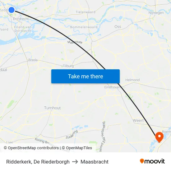 Ridderkerk, De Riederborgh to Maasbracht map
