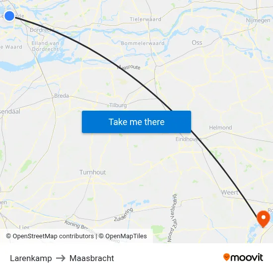 Larenkamp to Maasbracht map