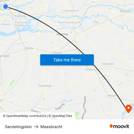 Sandelingplein to Maasbracht map