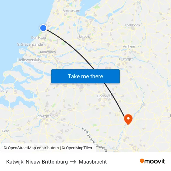 Katwijk, Nieuw Brittenburg to Maasbracht map