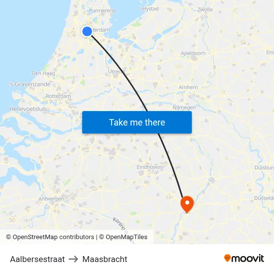 Aalbersestraat to Maasbracht map