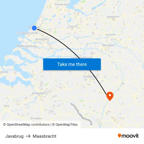 Javabrug to Maasbracht map