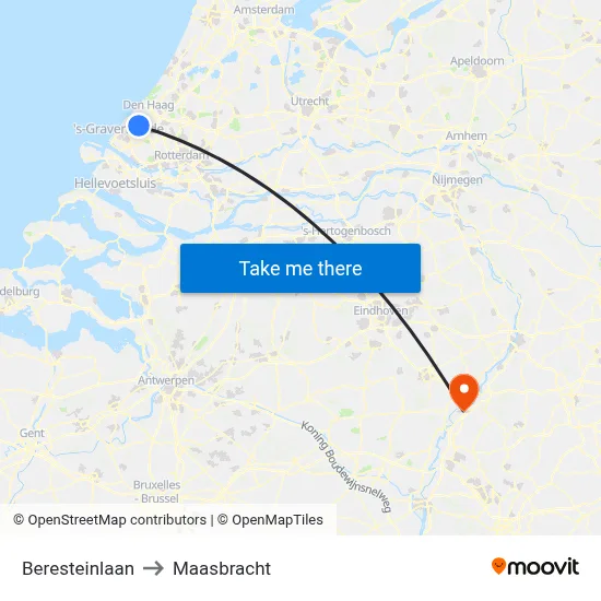 Beresteinlaan to Maasbracht map
