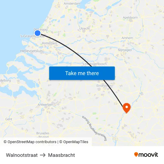 Walnootstraat to Maasbracht map