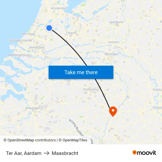 Ter Aar, Aardam to Maasbracht map