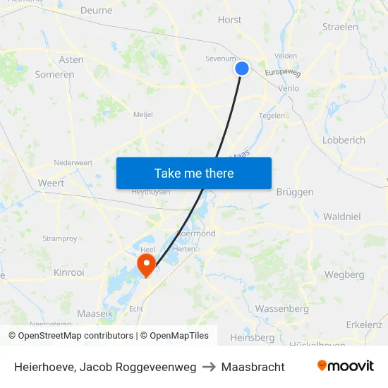 Heierhoeve, Jacob Roggeveenweg to Maasbracht map