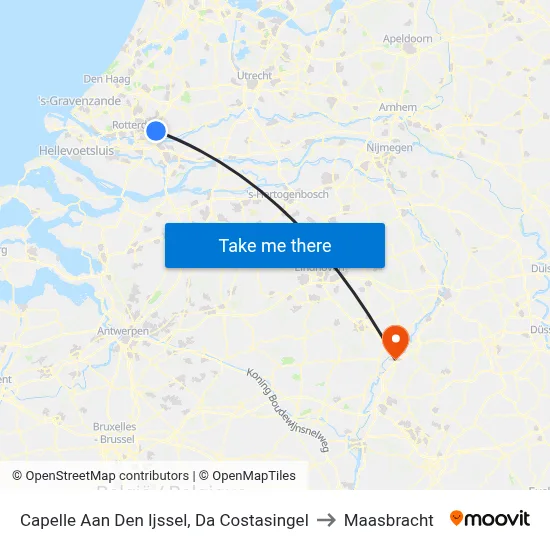 Capelle Aan Den Ijssel, Da Costasingel to Maasbracht map