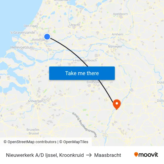 Nieuwerkerk A/D Ijssel, Kroonkruid to Maasbracht map