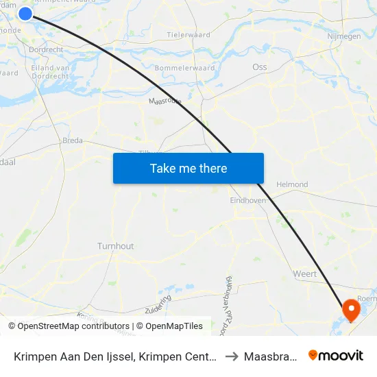 Krimpen A/D Ijssel, Krimpen Centrum to Maasbracht map