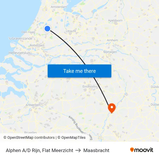 Alphen A/D Rijn, Flat Meerzicht to Maasbracht map