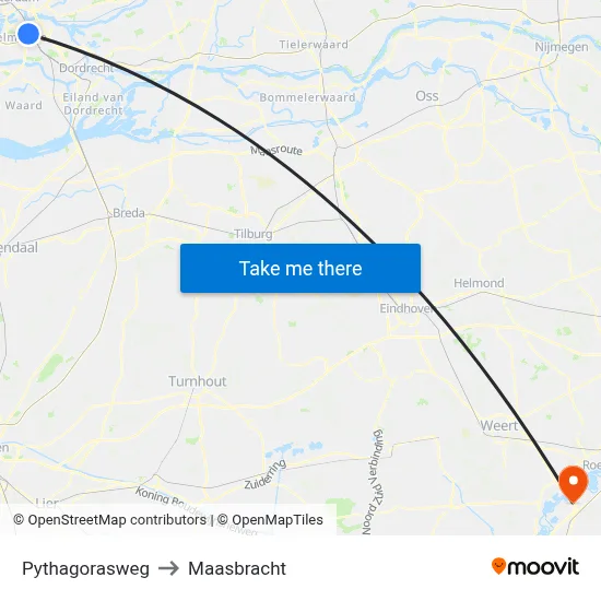 Pythagorasweg to Maasbracht map