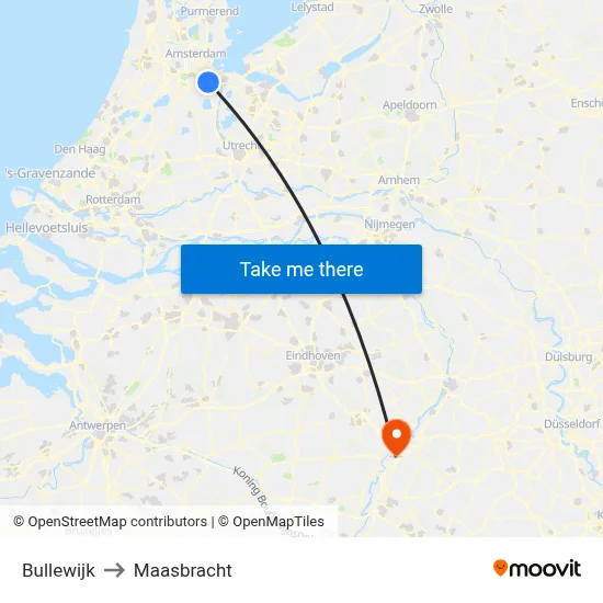 Bullewijk to Maasbracht map