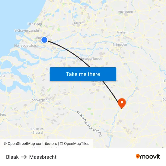 Blaak to Maasbracht map