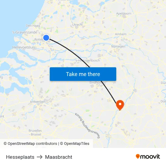 Hesseplaats to Maasbracht map